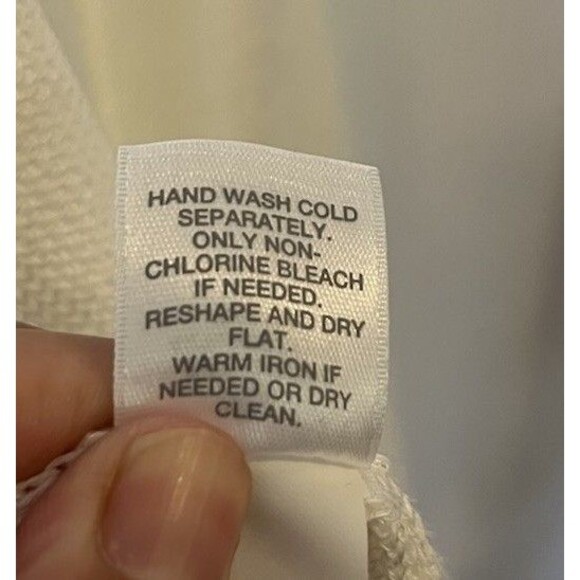 J Jill White Open Front Split Hem Linen Blend Knit Cardigan Size Medium Petite - Picture 7 of 9